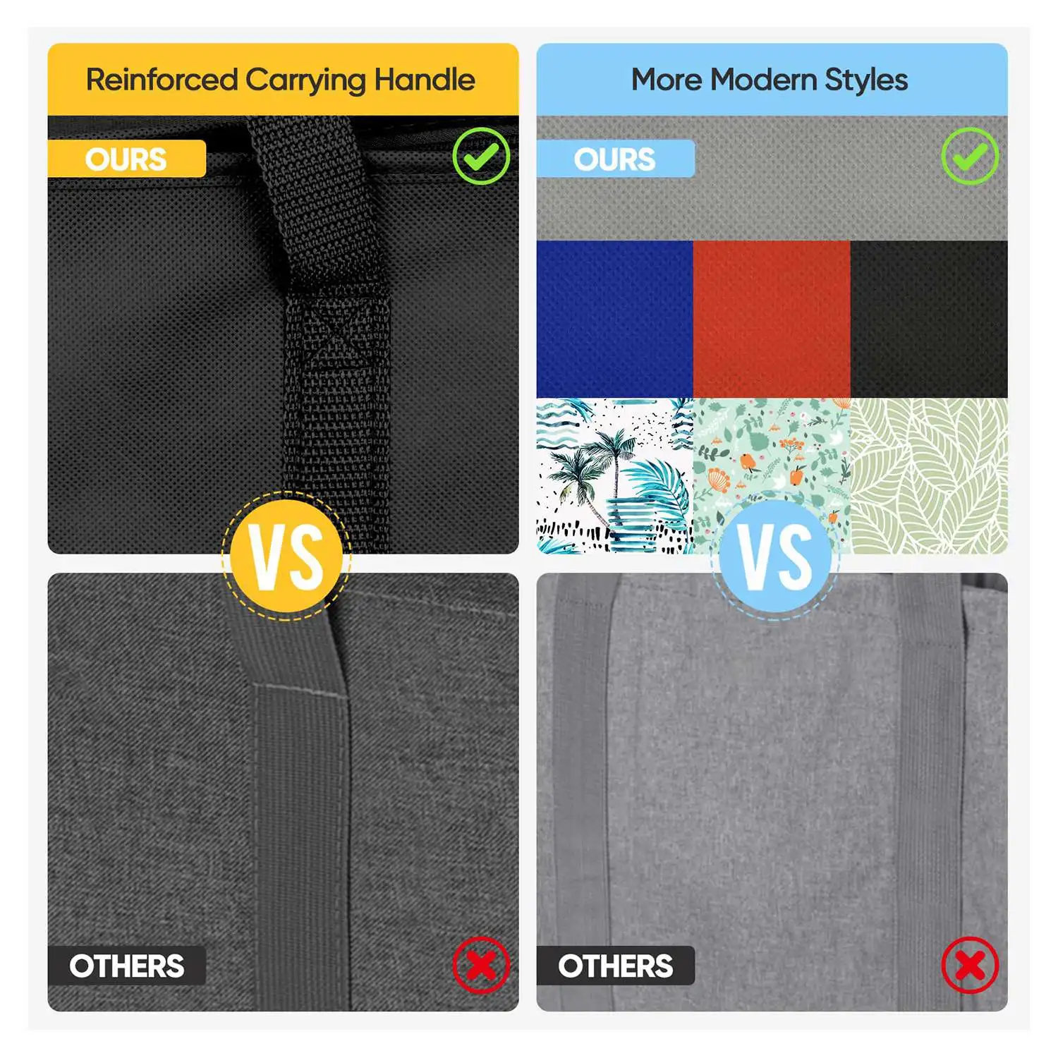 ABQR 2 Pack Tas Belanja Terisolasi yang Dapat Digunakan Kembali, Tas Pendingin untuk Belanja, Tas Terisolasi Tahan Lama