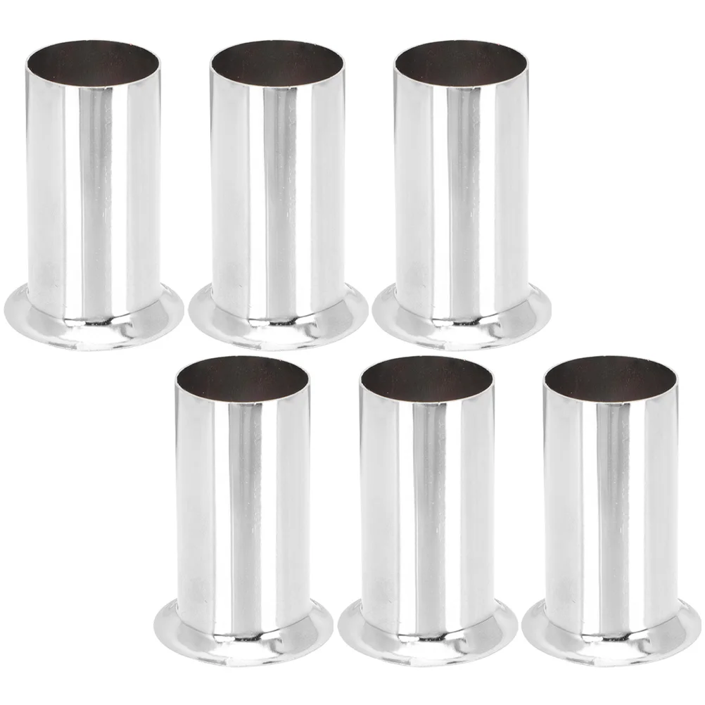 6pcs Lamp Base Sleeve Flanging Sleeve E14 Socket Chandelier Holder Tube Parts Heat Resistant Lighting Accessories