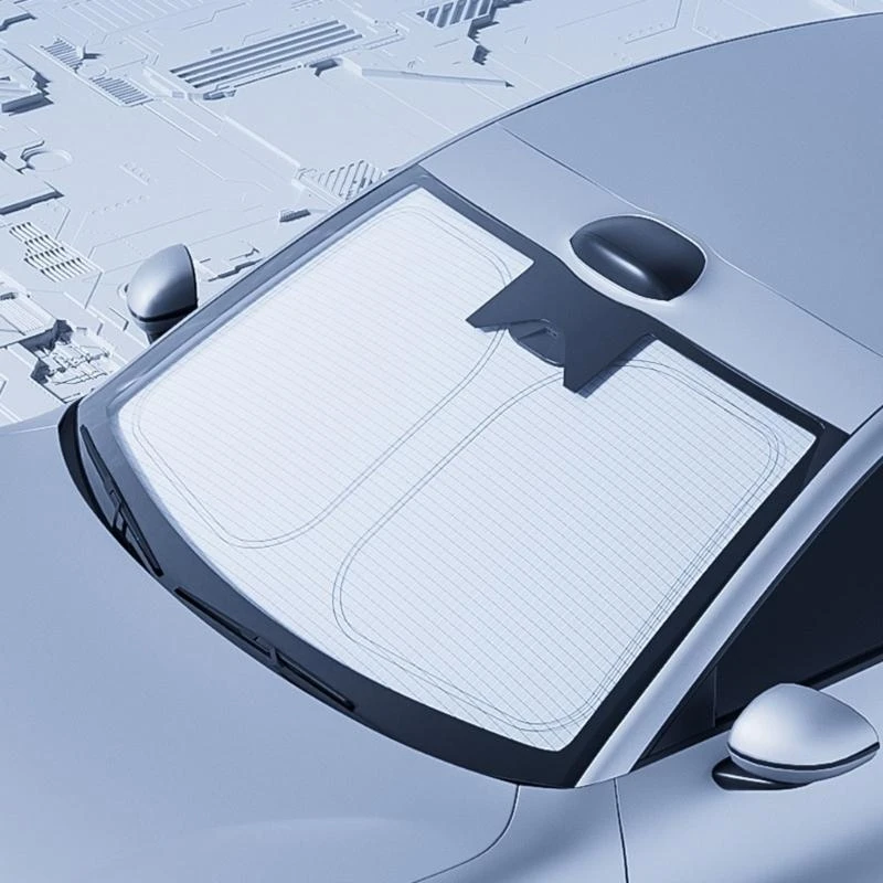 

Car Sunshade Curtain Car Thickened Sunscreen Foldable Cover Front Windshield X37F