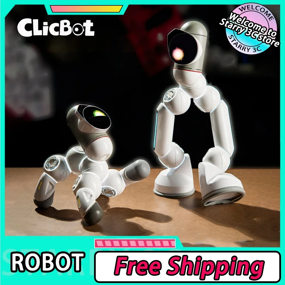 

ClicBot Intelligent Robot Desktop AI Program Kids Puzzle Toys Modular splicing Electronic Pet Robot Accompany Adult Xmas Present