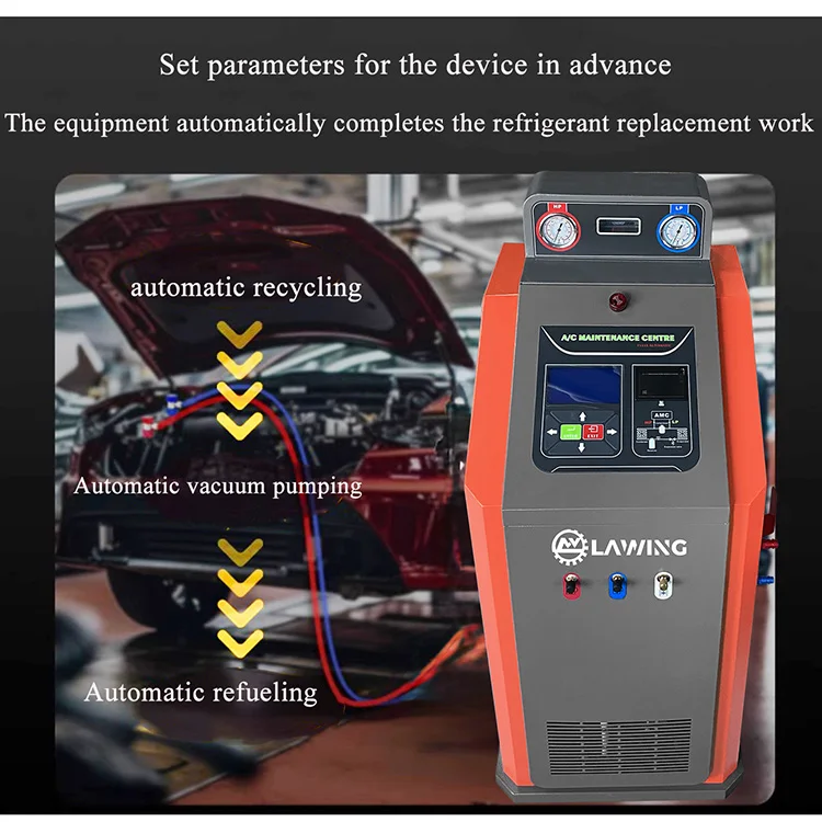 Fully Automatic AC Gas Recovery and Recycling Refill Freon R1234yf  R134a Air Condition Recharge Machine