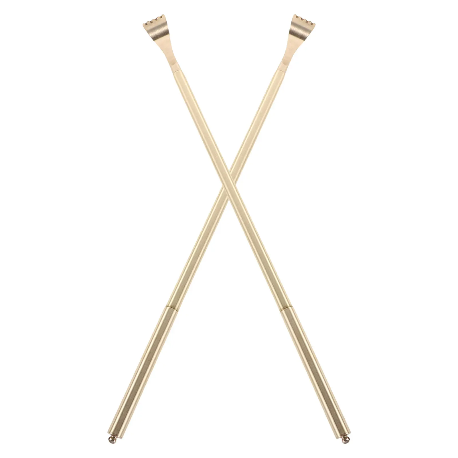 ที่เกาหลังทองแดงแบบพกพา 2 ชิ้น ทนทาน ด้ามจับยาว สำหรับผู้ชายและผู้หญิง บรรเทาอาการคัน นวดผ่อนคลาย