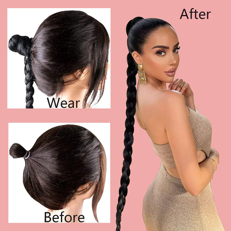 

34 inch ponytail synthetic wig braid twist braid twist braid ponytail hot new products