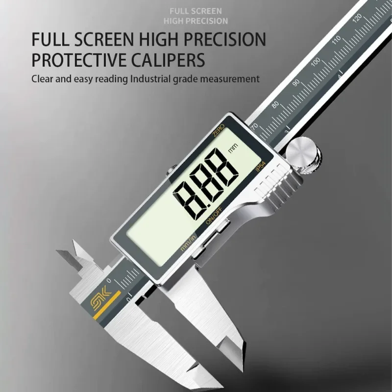 

Electronic Digital Display Vernier Calipers 0-150/200/300mm Stainless Steel HD Full-screen Caliper Small Metal Measuring Tools