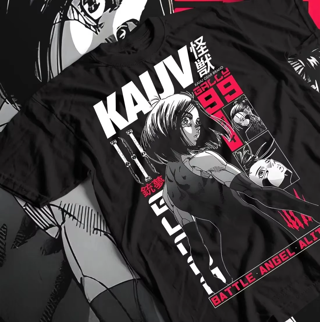 Anime battle angel alita gráfico 100% Camisa de algodón hombres 2026 nueva primavera verano camisas de mujer Harajuku unisex Camiseta de manga corta