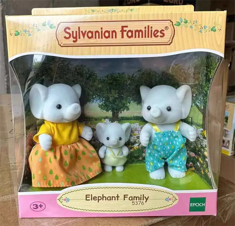 Sylvanian Families Anime Figures Ternurines Dolls Kawaii Elephant Family Cute Anime Figrues Birthday Gifts For Kids Toys