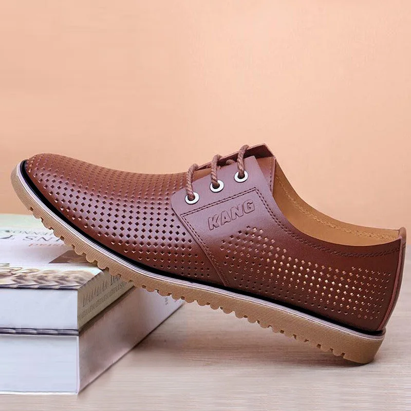 Men's Leather Shoes 38-47 Head Leather Soft Anti-slip Rubber Loafers Shoes Man Casual Real Leather Shoes