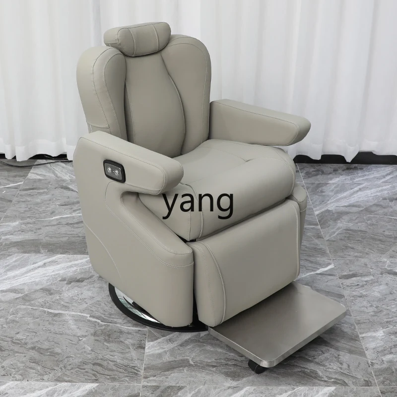 Yjq Hair Care Studio Can Put down Shaving Hairdressing Beauty Salon Chair Electric Lifting Large Chassis Hair Cutting Chair