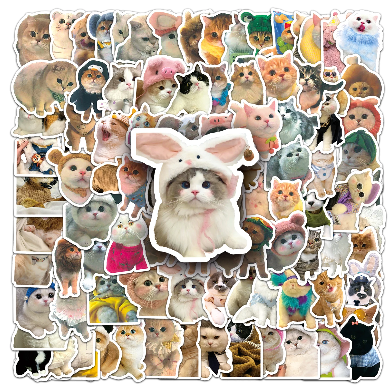 

100Pcs Cartoon Cute Cats Cartoon Waterproof Sticker Skateboarding Snowboard Retro Vinyl Sticker