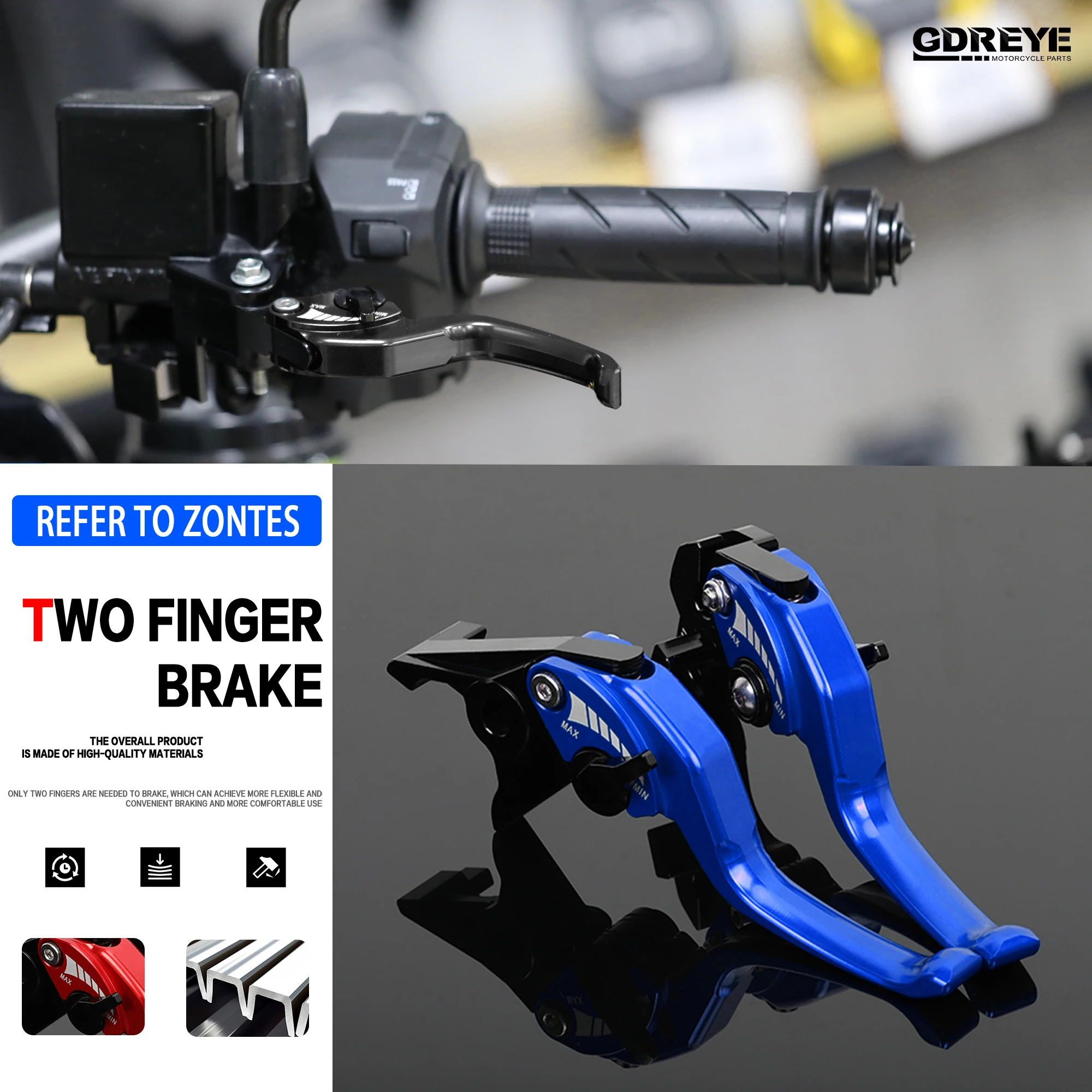 For Zontes 368G 501G 368K 368 M 368E 368D 368M Motorcycle 368 G Short Brake Lever Aluminium Adjustable with Parking Lock Stopper