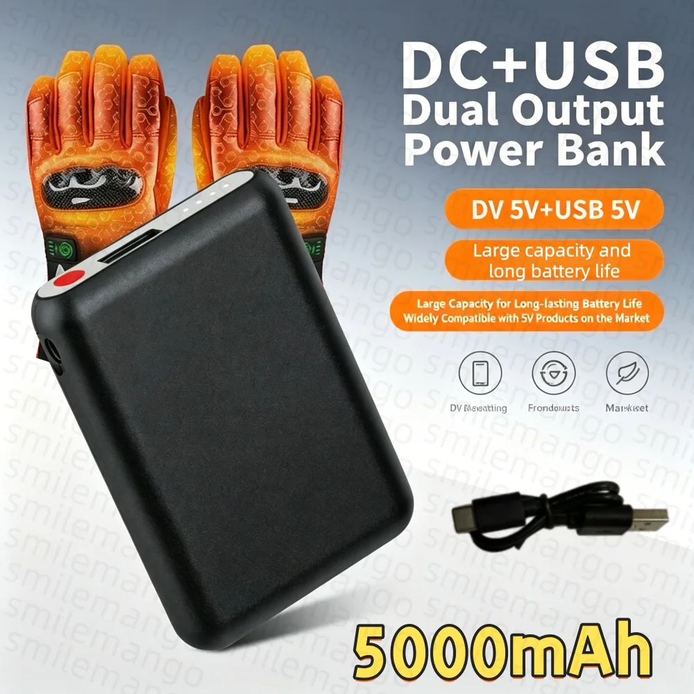 AliExpress NONE 5V 5000mAh Heated Gloves Battery Rechargeable for Heating Vest, Heated Socks, Winter Outdoor, Skiing, Cycling Warming Batteries