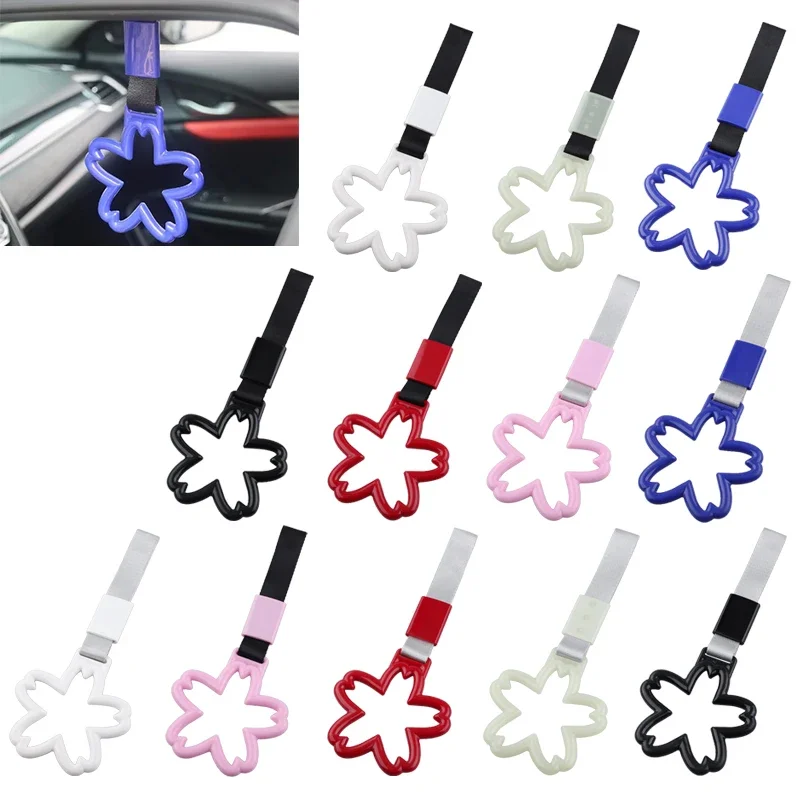 Cherry Blossom Bus Car Trains Handle Hand Strap Tsurikawa JDM Ring Flower Styling Drift Charm Strap Drift Car Warning Tow Strap