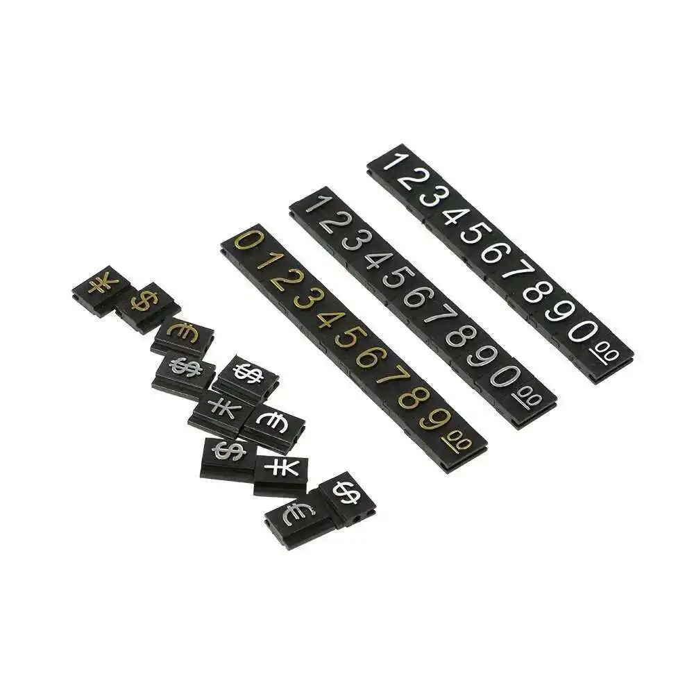 Adjustable Price Talker Tags Kit für die Arbeitsplatte $ Euro Car Jewelry Clothes Number Digit Display Cube Sign Label Assembly