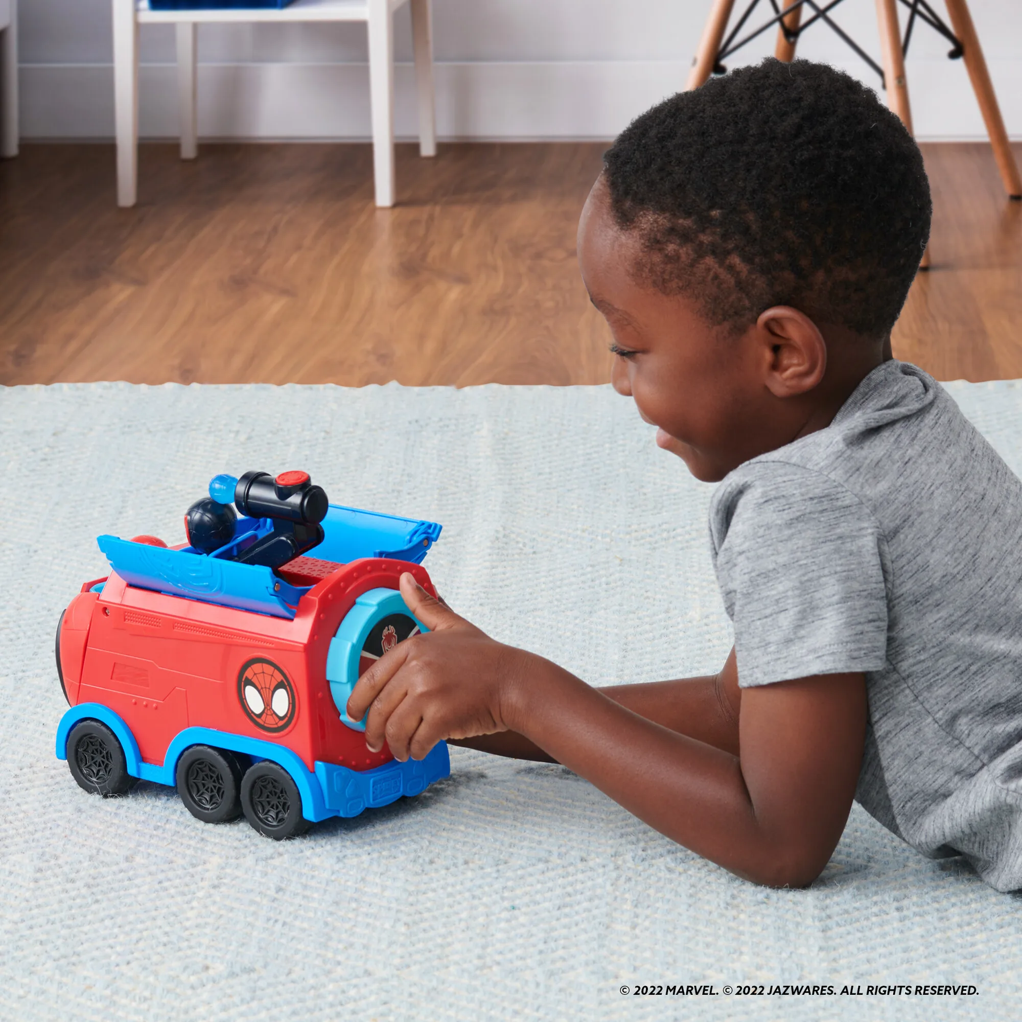 Marvel's Spidey and His Amazing Friends Web Spinning Hauler 8-Inch 3-in-1 Transforming Vehicle Toys ren's Birthday Gifts view 6