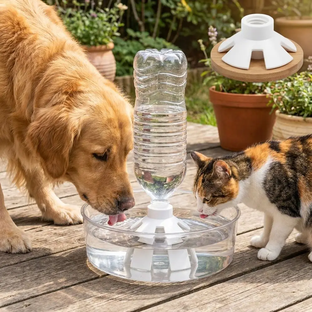 Anti-Slip Automatic Pet Water Dispenser 3D Printed Plastic Automatic Pet Feeder Constant Water Level Anti Overturning