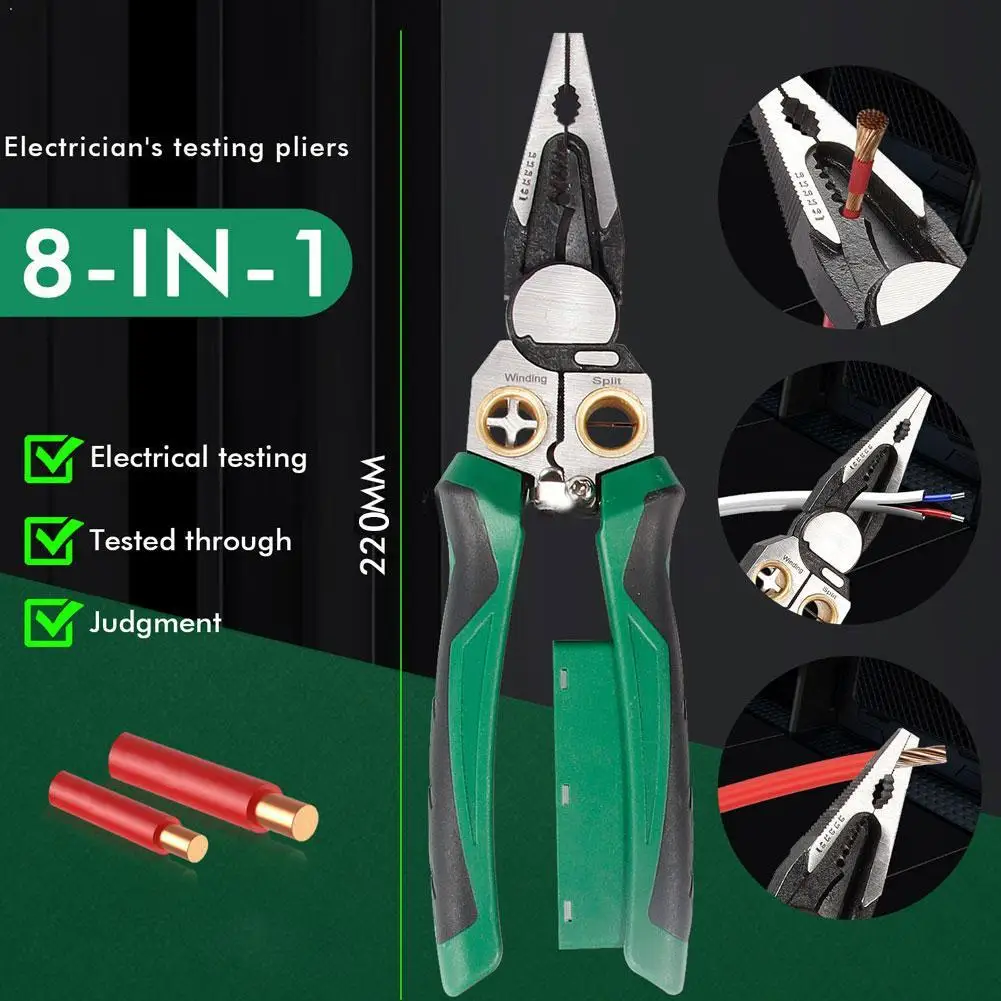 

Многофункциональные клещи 8-в-1: стриппер для проводов со съемной головкой, кусачки для кабеля, инструмент для зачистки и обрезки проводов для электриков