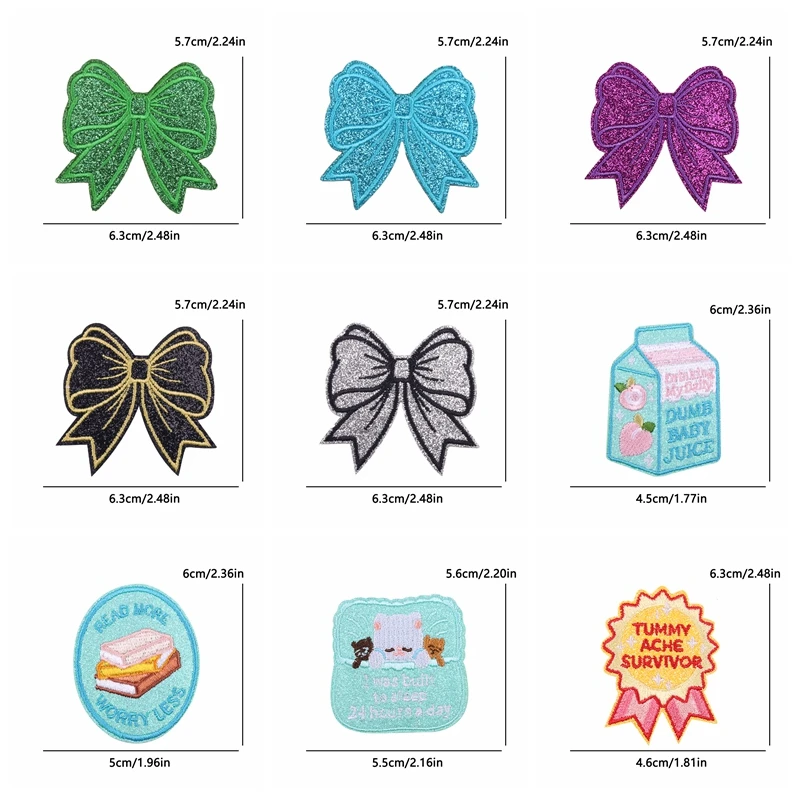 Parche táctico glitter bordado con purpurina – Letras infantiles