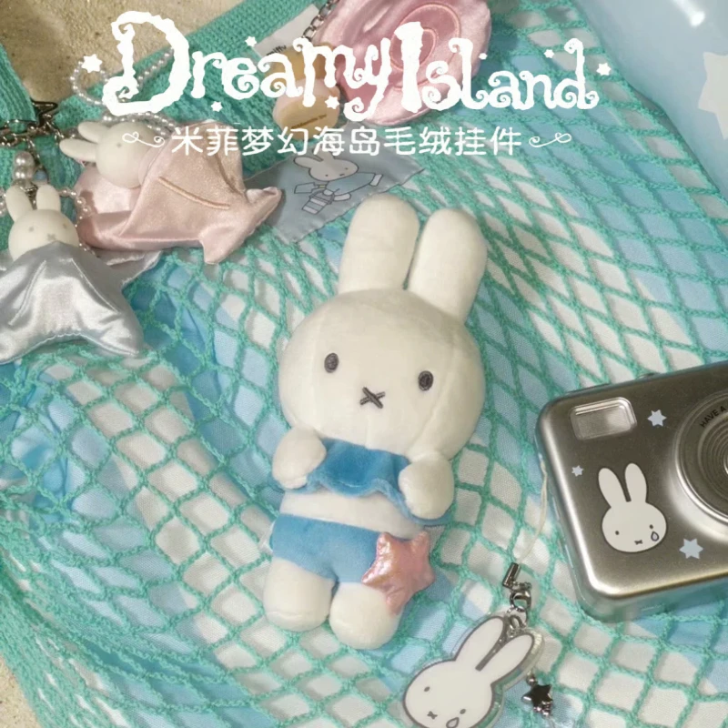 New Miffy Dream My Island Series Kawaii Rabbit Pendant Keychain Soft Stuffed Doll Bag Hanging Decoration Summer Gift In Stock