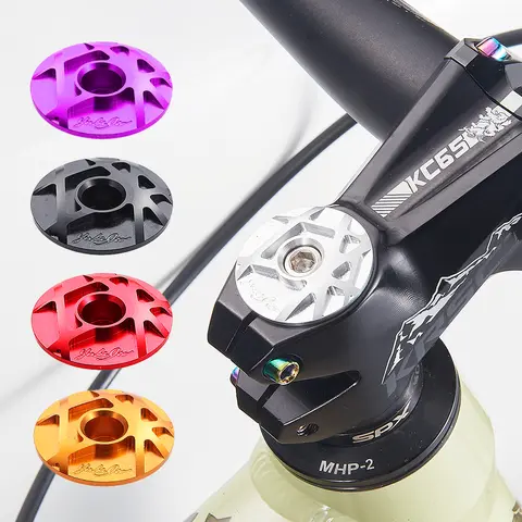 Bicycle Headset Cap MTB Road Bike Stem Headset Top Cap Cover CNC with Screw for 28.6mm Fork Head Tube Cycling Accessories