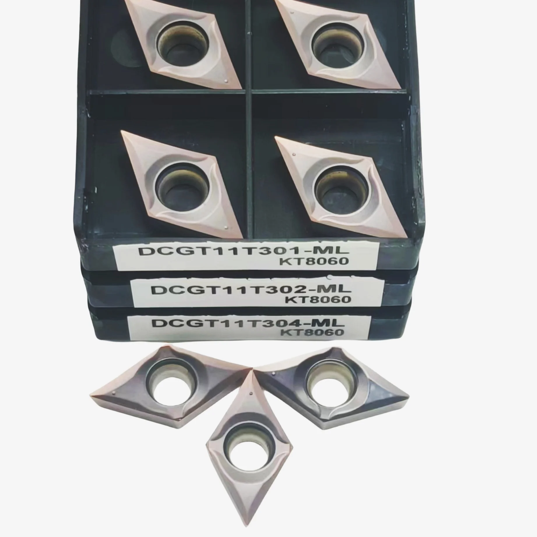 เครื่องมือตัด10ชิ้น DCGT11T302 DCGT11T304 DCGT11T301มล. ตัวแทรก KT8060คาร์ไบด์ mesin bubut CNC เครื่องมือกลึงสำหรับสแตนเลส
