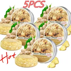 5PCS Ginger Polygonum Soap Shampoo Soap Cold Processed Soap Hair Shampoo Bar Pure Plant Hair Shampoos Hair Care