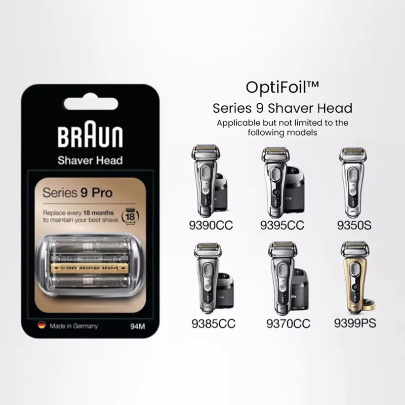 Braun 94M Shaver Head Replacement Blade Foil Cassette for Braun Electric Razors Series 9 Pro 9557CC 9290CC 9295S 9297CC