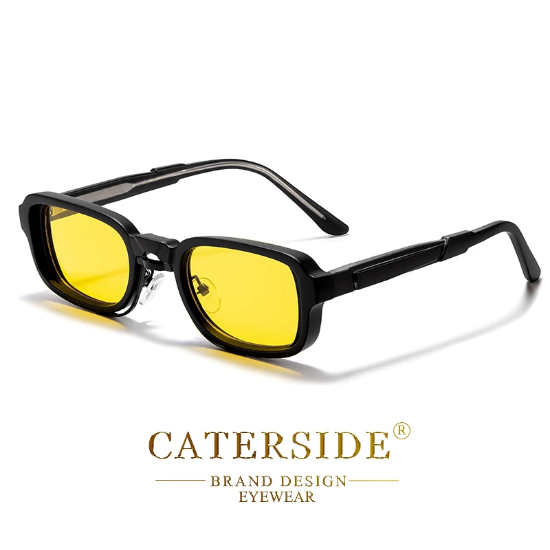 CATERSIDE Retro-Sonnenbrille für Herren, quadratisch, kleiner Rahmen, weiches Nasenstützdesign, Sonnenbrille für Damen, Outdoor-Reise- und Fahrbrille – Detail 12
