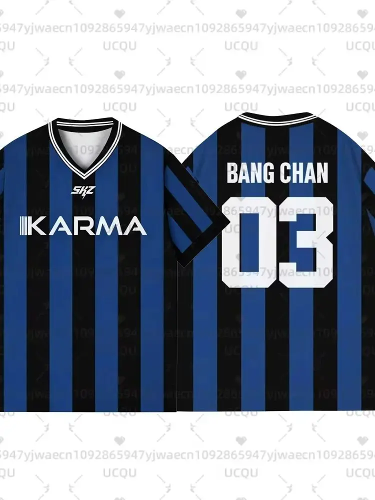2025KPOP Verblijf KARMA Album Fans Ondersteuning Shirts FELIX BANGCHAN HYUNJIN Streetwear Plus Size Kleding Korte Mouw Tops T-shirt - afbeelding 2