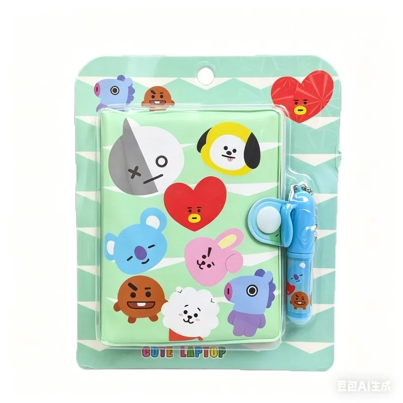 

BT21 Chimmy Koya Shooky Tata Cooky Cartoon Mini Notebook Set, Ins Style Japanese Cute Portable Pocket Small Journal