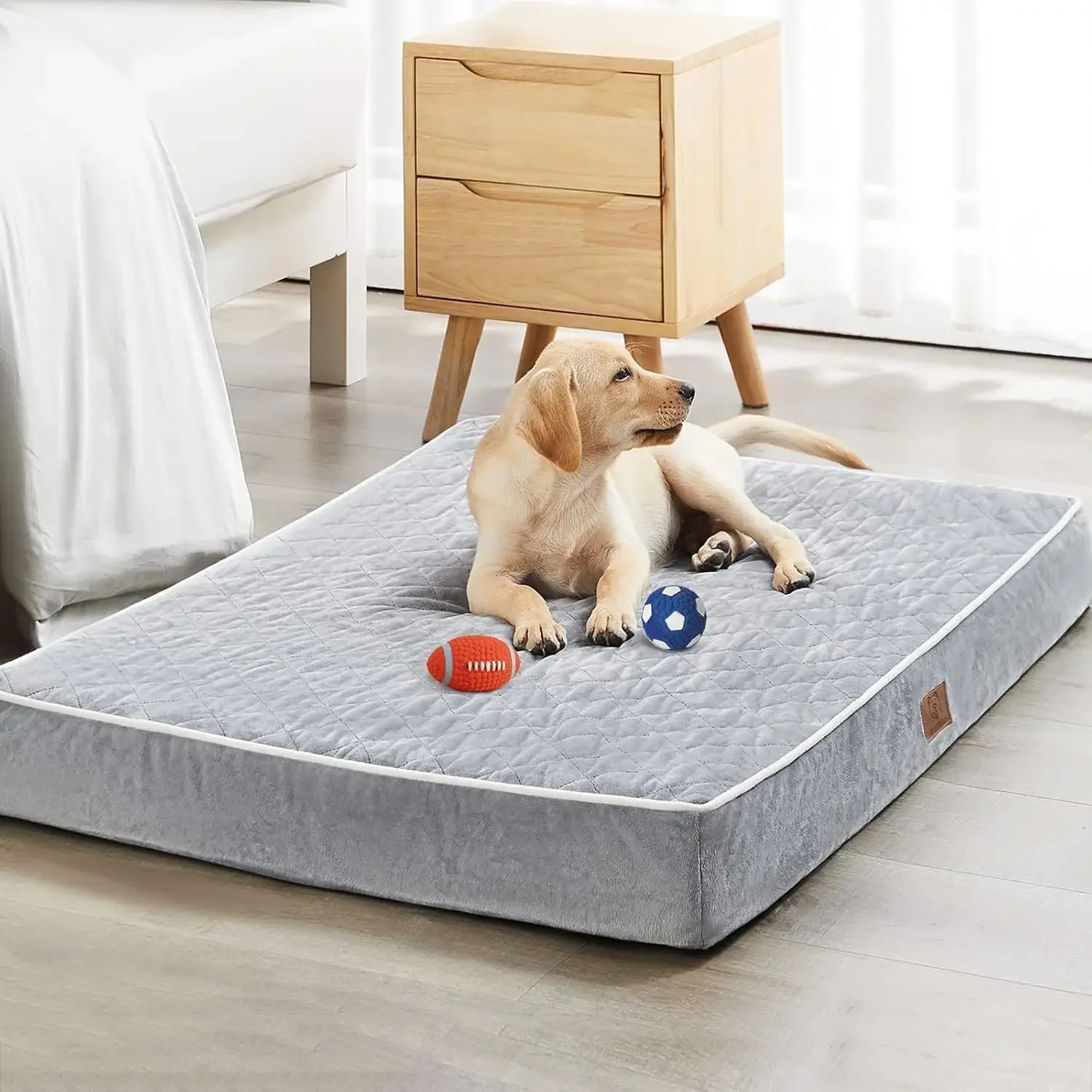 Orthopedic Dog Beds for Large Dogs, Extra Large Waterproof Dog Bed with Removable Washable Cover & Anti-Slip Bottom, E