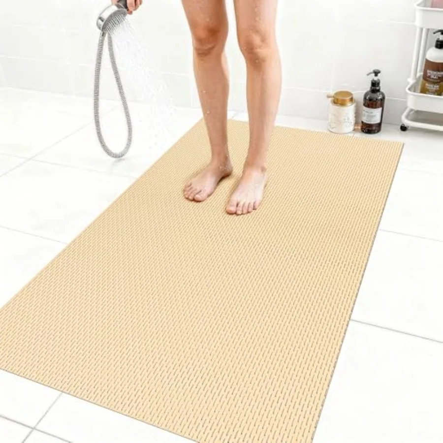 

Extra Large Non-Slip Shower Mat Fast-Dry PVC Bath Stall and Tub Mat Drain-Hole Design for Shower Stall Tub for Elderly/ Non Sli