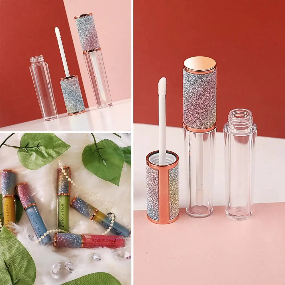 10 Stück 5ml Diamant-Leere Lipgloss-Tuben, Nachfüllbare Tragbare Plastikflaschen, Flüssig-Lippenstift-Behälter, Lipgloss-Probenfläschchen – Detail 8