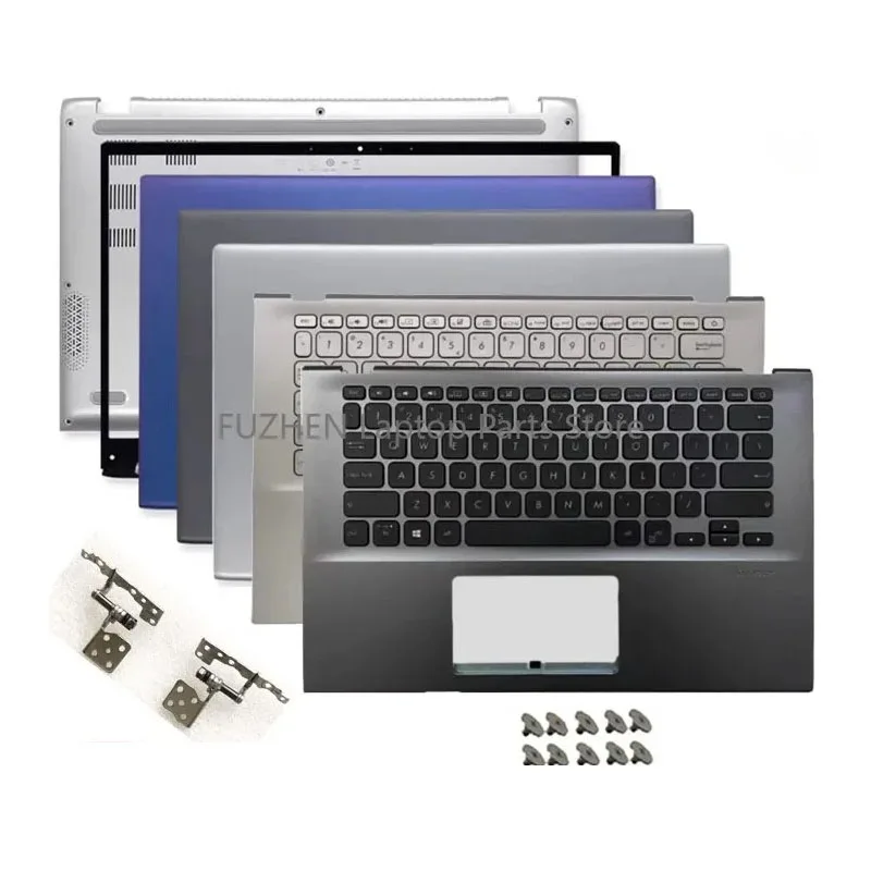 For VivoBook 14 X412 V4000F R424F A412D Laptop LCD Back Cover Front Bezel Lower Bottom Case Hinges Palm pad keyboard