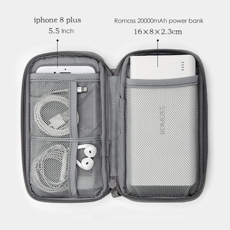 Power Bank Tech Pouches Storage Bags Digital Travel Gadgets Storage Bag Charger Earphone Data Cable Pouch Electronics Organizer