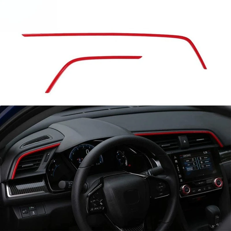 Suitable for 16-20 10th generation Civic modification CIVICTyper out of trend red central control interior sequins Auto Parts