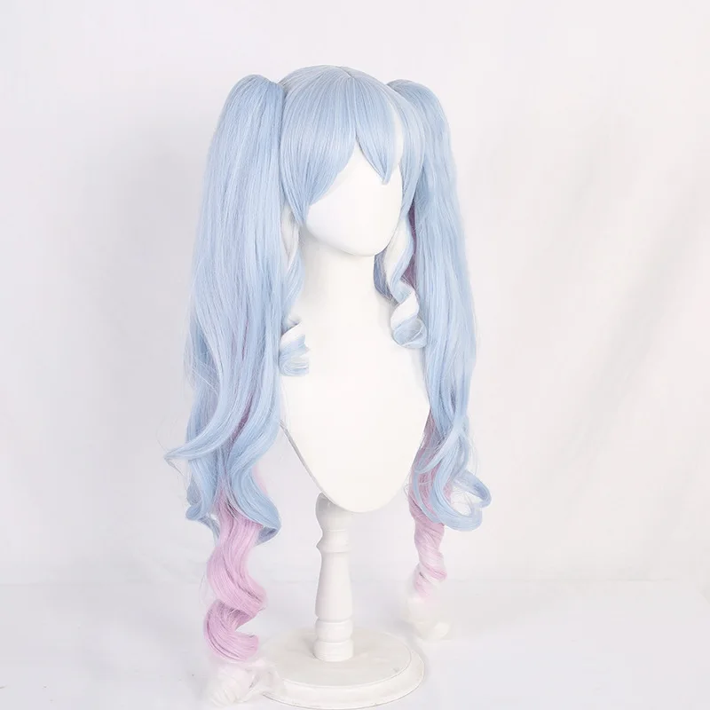 Snow Miku Cosplay Wigs Women Anime Lolita COS Outfits Accessories Japanese Game Wig Fiber Heat Resistant Synthetic Hair Wig Cap