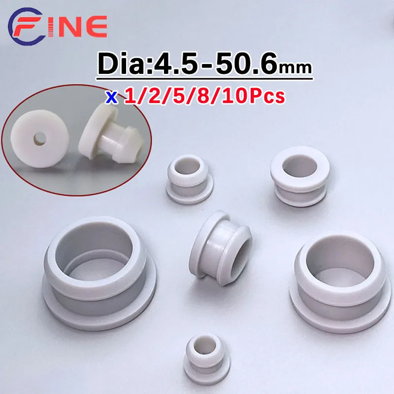 Grey Silicone Rubber Snap-on Grommet Hole Plugs End Caps Bung Wire Cable Protect Bush Through-hole Two-sided Snap in Grommet