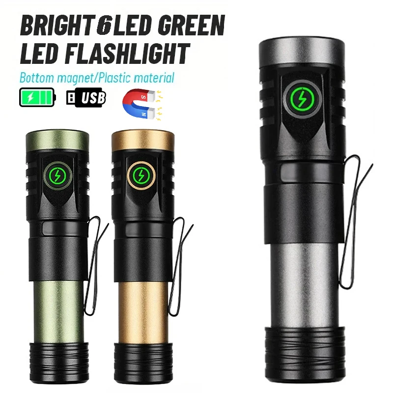 جديد مصباح ليد جيب صغير 2000LM الترا برايت سبائك الألومنيوم الشعلة مع الذيل المغناطيس نوع-C شحن التخييم في الهواء الطلق الصيد مصباح #1