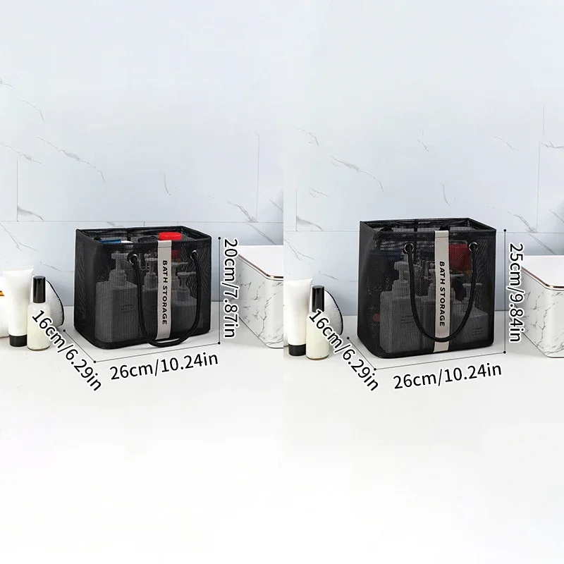 المحمولة كبيرة/صغيرة دش حقيبة شبكة حقيبة أدوات الزينة الرجال لوازم طب الأسنان السفر سلة التخزين منظم مقاوم للماء للحمام
