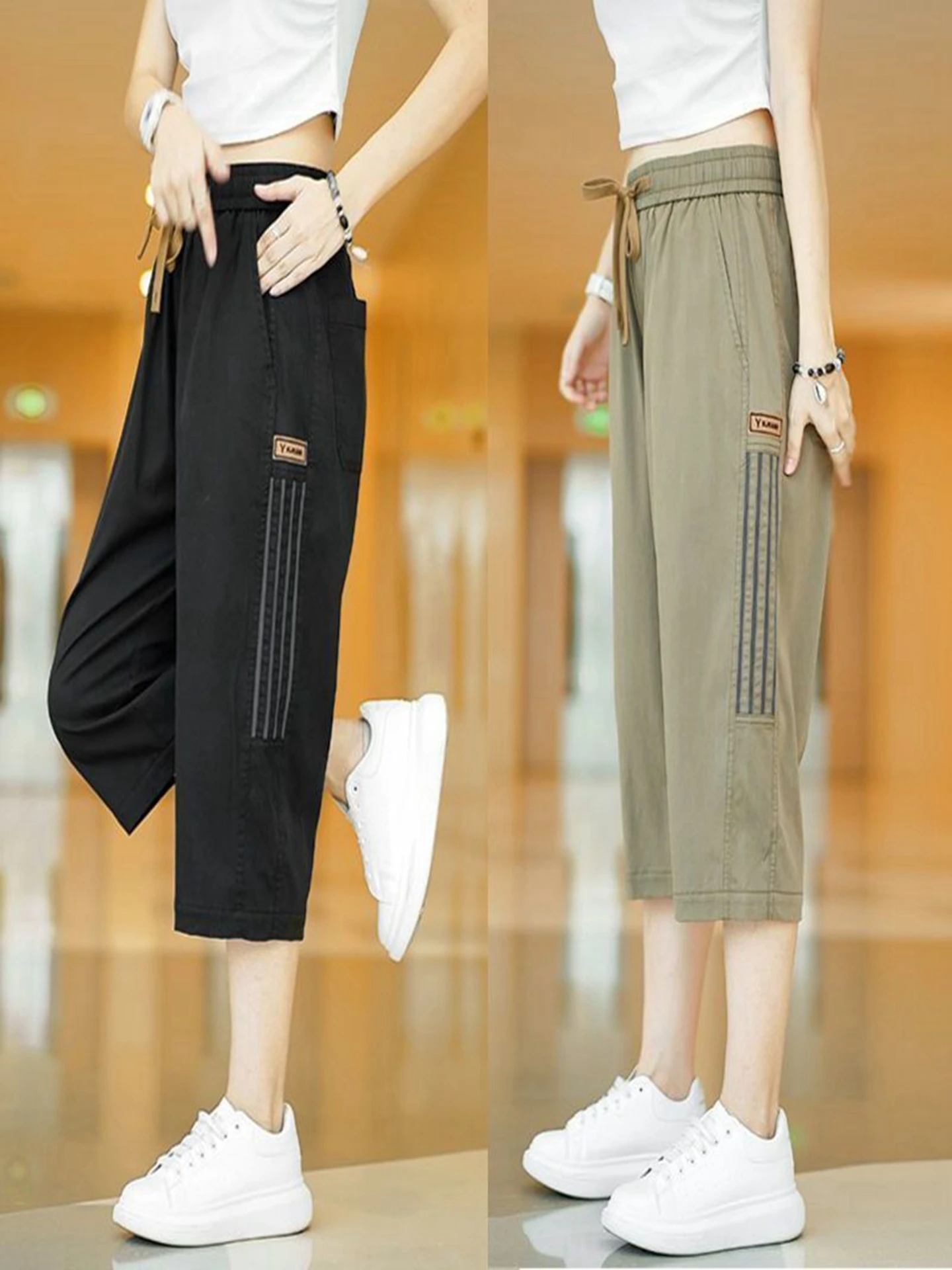 

Мужские летние универсальные шорты из ледяного шелка, свободные, больших размеров, выше колена, тонкие рабочие брюки