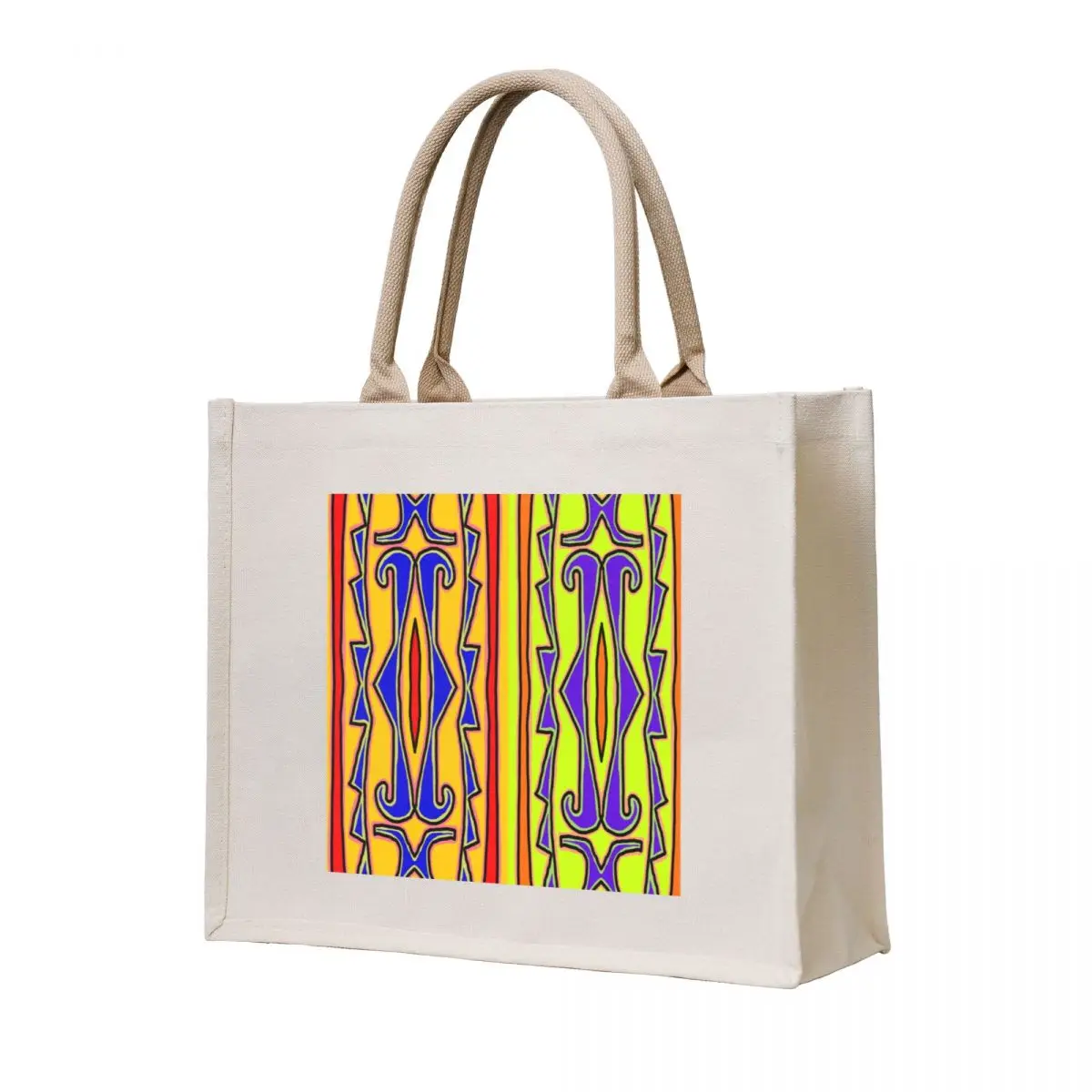 

Anishinaabe Yellow, Blue and Red Design Tote Bag bags luxury women tote bags cloth bags the tote bag canvas