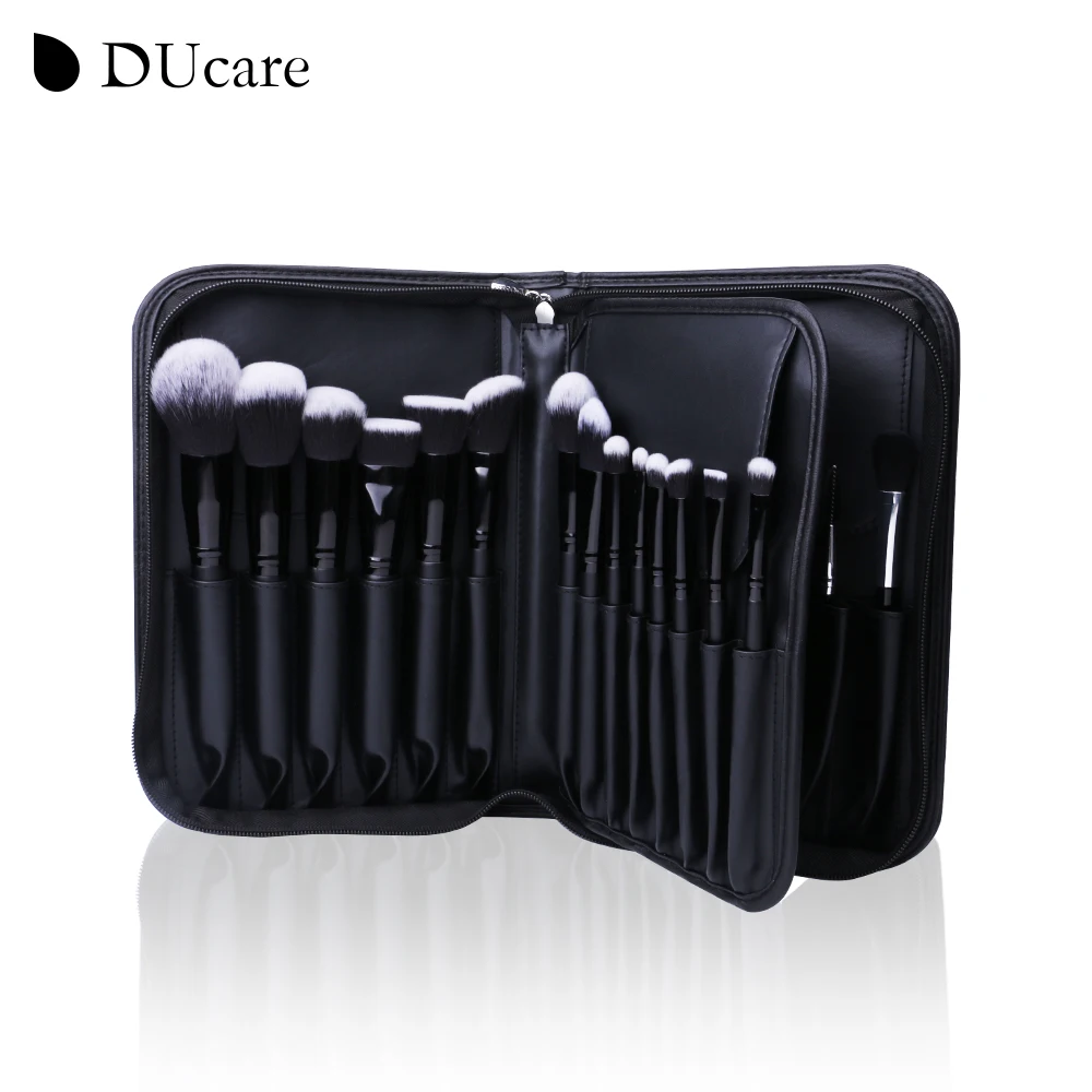 DUcare Women Makeup Bags Travel Cosmetic Bag Makeup Brushes Case 29 Hole Bag professional Organizer Makeup Brush Accessories Bag