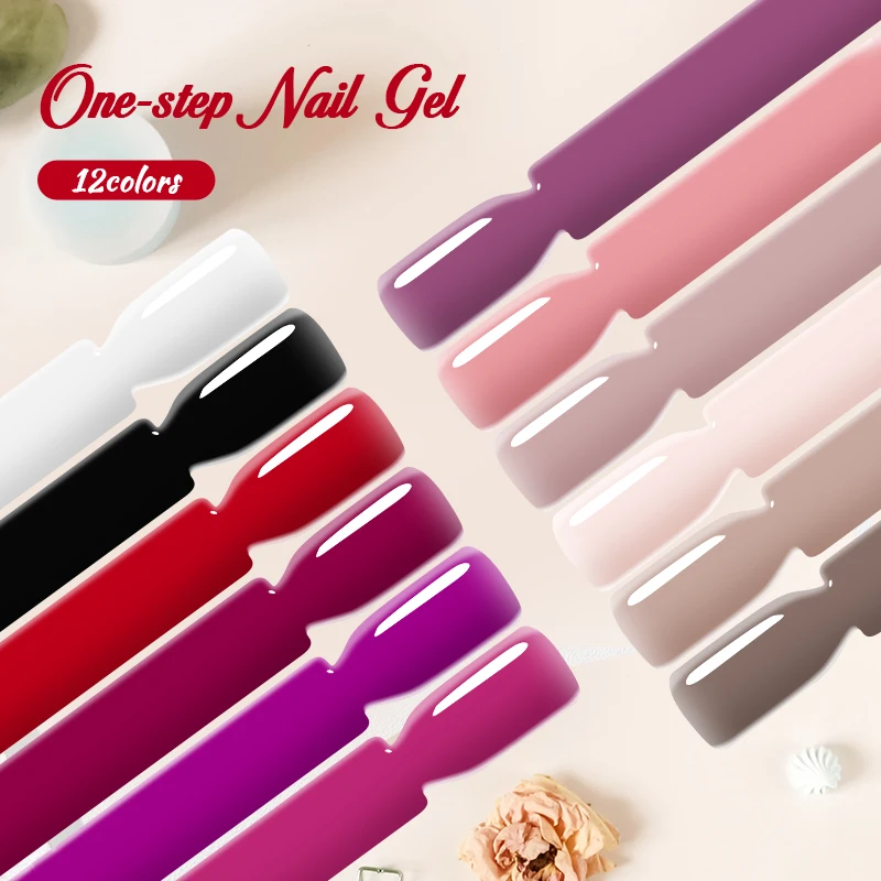 Smalto gel a 1 passo da 8 ml Smalto gel per unghie 3 IN 1 Semi permanente Soak Off Vernici per unghie gel UV Non è necessaria Base Top Coat Forniture per unghie