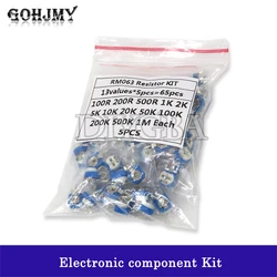 65PCS RM065 Potentiometer Adjustable resistor 100/200/500/1K/2K/5K/10K/20K/50K/100K/200K/500K/1M Potentiometer kit 13value 5PCS