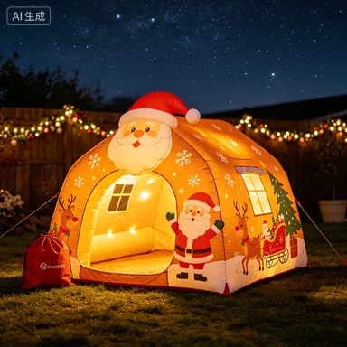 Portable Inflatable Santa's Grotto Tent for Backyard Christmas Festival Outdoor House Xmas Decorations