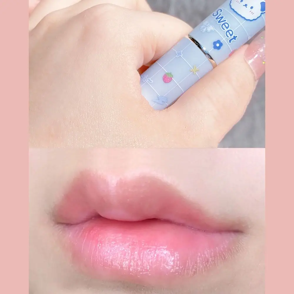 Fade Lip Lines Moisturizing Lips เครื่องสําอาง Jelly Natural Peach รสสตรอเบอร์รี่ลิปสติก Long-Lasting Hydrating Lip Gloss ผู้หญิง