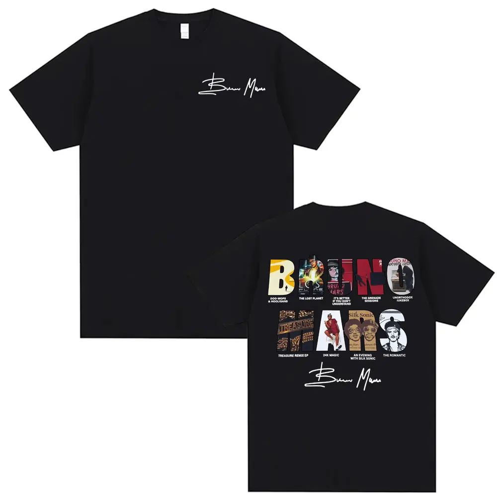 Bruno Mars The Romantic 2026 Album Cover T-shirts Men Women Fashion Hip Hop Streetwear T Shirt Cotton Casual Oversized T Shirts