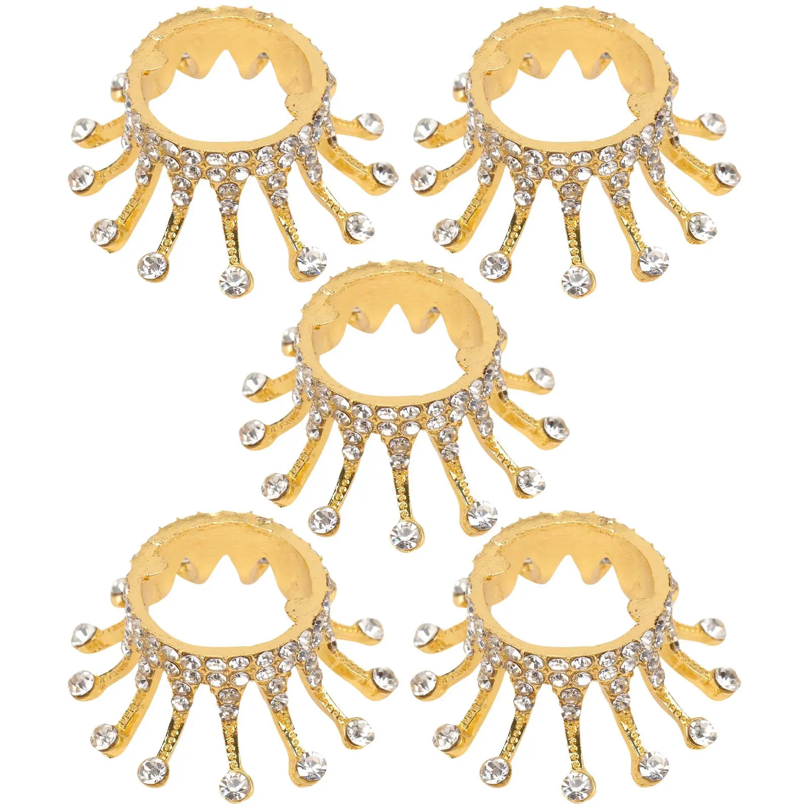 5Pcs Crown Pearl Nail Art Pen Rack Retro Manicure Brush Penholder Multifunctional Nail Tool Holder Retro Manicure Pen Rack