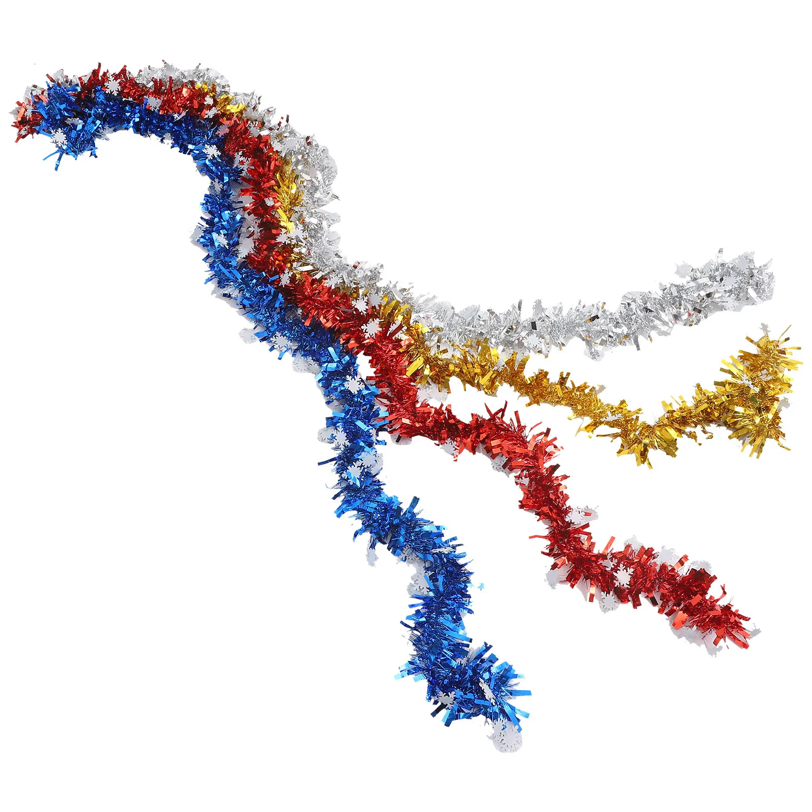 

4Pcs Xmas Snowflake Garland Meticulous Workmanship Christmas Party Decor Hanging Garland for Front Door Christmas Decoration