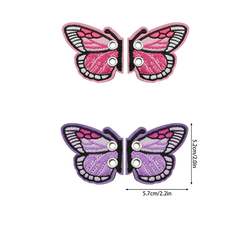 1 زوج التطريز فراشة أجنحة الأحذية DIY سحر الزينة ل حذاء رياضة الملابس أربطة الحذاء لطيف Y2K السنة الجديدة هدية التبعي